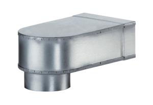 Picture of Maico Winkel MF-W150 80/200 Winkel zum 90° Übergang von Einschubadapter MF-WE75 auf Ventil DN 150, 80 mm hoch, Stutzenlänge 310 mm, Art.Nr. : 0018.0496