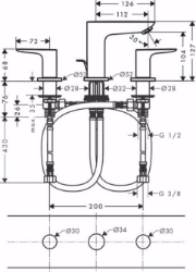 Picture of Hansgrohe Talis E 3-Loch Waschtischarmatur 100 mit Zugstangen-Ablaufgarnitur, brushed black chrome , Art.Nr. : 71733340