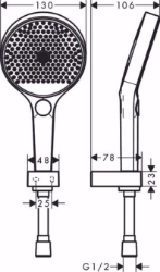 Picture of Hansgrohe Rainfinity Brausenhalterset 130 3jet mit Brausenschlauch 125 cm, chrom , Art.Nr. : 26852000