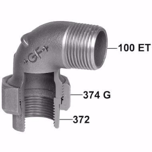 Picture of +GF+ 100 Winkelverschraubung, flach dichtend, Dimension ″: 1/2", Art.Nr.: 770100204