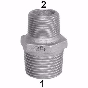 Picture of +GF+ 245 Doppelnippel, reduziert, ISO/EN N8, Dim. (1-2): 1/2" ‑ 3/8", Art.Nr.: 770245119