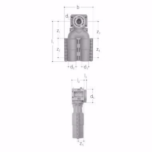 Bild von +GF+ iFIT Dose 2-fach 90° Messing, d mm: 16‑20, Art.Nr.: 762101305