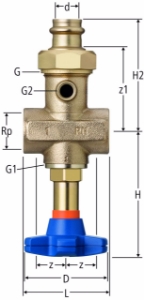 Bild von Nussbaum 22152 Batterieventil mit Optipress-Aquaplus-Anschlussverschraubung 92020 / 92021, Grösse: 1 x 28, Art.Nr. 22152.22
