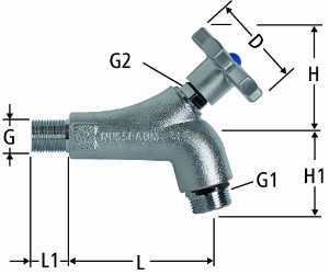 Picture of Nussbaum 41131 Gartenventil mit Metall-Handrad, Grösse: ¾, Art.Nr. 41131.55