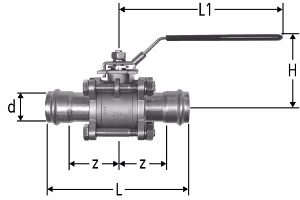 Picture of Nussbaum 80110 Optipress-Kugelhahn 3-teilig, Grösse: 54, Art.Nr. 80110.28