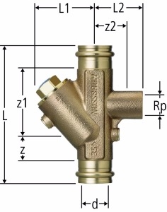 Picture of Nussbaum 81164 Optipress-Aquaplus-Rückflussverhinderer EA mit Innengewinde, Grösse: 35 x ¾, Art.Nr. 81164.26