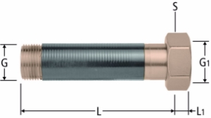Picture of Nussbaum  92002 Optifitt-Serra-Anschlussverschraubung mit langem Aussengewinde und Gewindeschutz, Grösse: 1¼ x 1½, Art.Nr. 92002.27