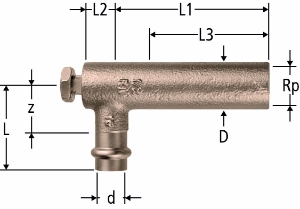 Picture of Nussbaum  81056 Optipress-Aquaplus-Anschlusswinkel lang mit Arretiervierkant, Grösse: 15 x ½ x 45, Art.Nr. 81056.21