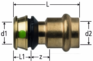 Picture of Nussbaum  84233 Optiflex-Flowpress-Übergang auf Optipress-Aquaplus, mit Pressmuffe, Grösse: 20 x 18, Art.Nr. 84233.24