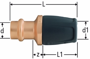 Picture of Nussbaum  85133 Optiflex-Profix-Übergang auf Optipress-Aquaplus, mit Pressmuffe, Grösse: 18 x 16, Art.Nr. 85133.22