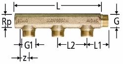 Picture of Nussbaum  86003 Optiflex-Verteiler gerade,  Grösse: DN 20 x 3, Art.Nr. 86003.23 - Nachfolgemodel 86003.43