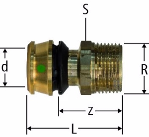 Picture of Nussbaum  84230 Optiflex-Flowpress-Übergang mit Aussengewinde, Grösse: 1¼ x 40, Art.Nr. 84230.28