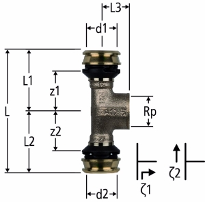 Picture of Nussbaum  84243 Optiflex-Flowpress-T-Stück mit Innengewinde, Grösse: 50 x 1 x 50, Art.Nr. 84243.27