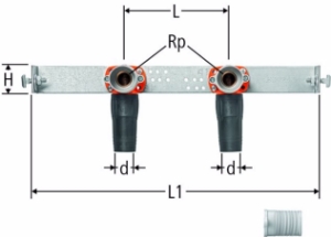 Picture of Nussbaum  85129 Optiflex-Profix-Duofix-Modul für Bad und Dusche, Grösse: 20, Art.Nr. 85129.22