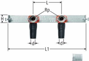 Picture of Nussbaum  84229 Optiflex-Flowpress-Duofix-Modul für Bad und Dusche, Grösse: 20, Art.Nr. 84229.22