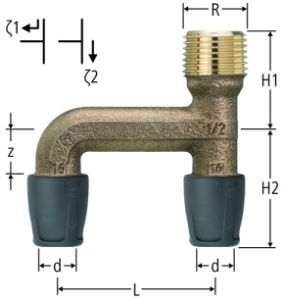 Picture of Nussbaum  85168 Optiflex-Profix-Verteilstück mit Aussengewinde, Grösse: ½ x 16 x 16, Art.Nr. 85168.21