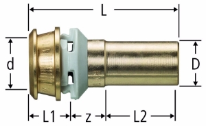 Picture of Nussbaum  84234 Optiflex-Flowpress-Übergang auf Optipress-Aquaplus, für 1-LU-Rohre, Grösse: 16x3.8 x 15, Art.Nr. 84234.11