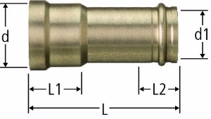 Picture of Nussbaum  57042 Optifitt-Press-Schiebemuffe auf Optipress-Aquaplus, Grösse: 1½ x 42, Art.Nr. 57042.27