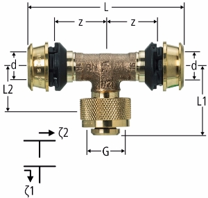 Picture of Nussbaum  84272 Optiflex-Flowpress-T-Stück auf Masterfix-Anschluss ½, Grösse: 16, Art.Nr. 84272.21