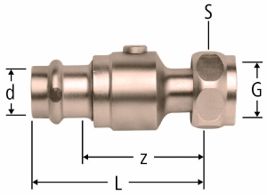 Picture of Nussbaum  81040 Optipress-Aquaplus-Anschlussverschraubung absperrbar mit Kugelhahn, Grösse: 18, Art.Nr. 81040.23