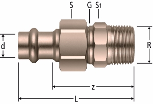 Picture of Nussbaum  81046 Optipress-Aquaplus-Verschraubung mit Aussengewinde, Grösse: 22 x ¾, Art.Nr. 81046.25