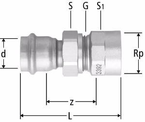 Picture of Nussbaum  80044 Optipress-Aquaplus-Verschraubung mit Innengewinde, Grösse: 22 x ¾, Art.Nr. 80044.26