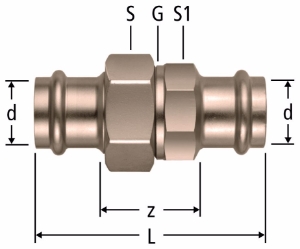 Picture of Nussbaum  88067 Optipress-Gaz-Verschraubung konischdichtend, Grösse: 22, Art.Nr. 88067.24