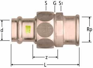 Picture of Nussbaum  88070 Optipress-Gaz-Verschraubung mit Innengewinde, konischdichtend, Grösse: 54 x 2, Art.Nr. 88070.28