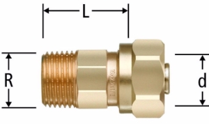 Picture of Nussbaum  87010 Optiflex-Übergang mit Aussengewinde, Grösse: ½ x 16, Art.Nr. 87010.21