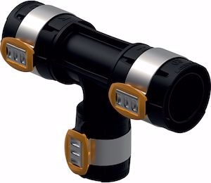 Picture of Geberit FlowFit T-Stück reduziert d75mm, d1 50mm, d2 75mm, Art.Nr. :620.137.00.1
