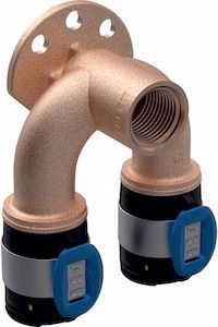 Picture of Geberit FlowFit Doppelanschlusswinkel 90° d25mm, Rp1/2", d1 25mm, L 5.2cm, Art.Nr. :620.852.00.1