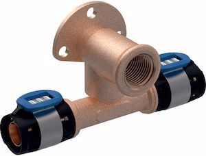 Picture of Geberit FlowFit T-Anschlusswinkel 90° abgesetzt d20mm, Rp1/2", d1 20mm, L 5.2cm, Art.Nr. :620.981.00.1
