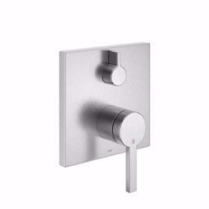 Picture of KWC AVA E Wanne brushed steel Fertigmontageset mit Funktionseinheit, brushed steel,2Abgänge,BlueBox, Art.Nr. : 20.454.500.177