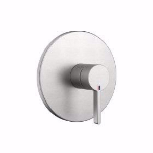 Bild von KWC BEVO Dusche brushed steel Fertigmontageset mit Funktionseinheit, brushed steel,1 Abgang,BlueBox, Art.Nr. : 21.424.500.177