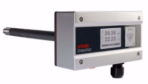 Picture of Rotronic HF4-Messumformer mit integriertem Fühler, Kanalmodell, 3-Leiter, mit Display, Speisung 18…40 VDC / 13…28 VAC, Ausgabe: 0…10V, Skalierung: 0…50°C & 0…100% rF, Art.Nr. :HF432-DB1XD1XX