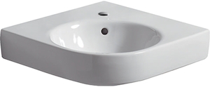 Picture of Geberit Compact Eckwaschtisch mit Hahnloch und Überlauf KeraTect, weiss, 50x50cm, Art.Nr. : 226150600