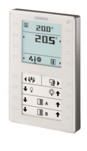 Picture of Siemens Raumbediengerät mit KNX, Fühler für Temperatur, segmentiertem Display mit Hintergrundbeleuchtung, ko, Art.Nr.: QMX3.P37