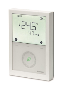 Picture of Siemens Raumthermostat mit KNX-Kommunikation. Modulierte Ausgänge (PWM / 3-Pkt) oder on/off. Ventilatorkonve, Art.Nr.: RDG200KN