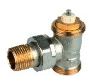 Picture of Honeywell Resideo - Thermostatventilkörper SX, Messing vernickelt, Eck, 1/2", beiderseits G3/4" AG, Art.Nr. : V2026ESX15