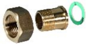 Picture of Honeywell Resideo - Anschlussverschraubung mit Außengewindetülle, R 1/2, bleifrei, 2 Stück, Art.Nr. : VST06-1/2LFA