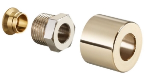 Picture of Oventrop - Klemmringverschraubungs-Set für Thermostatventile "E" G 1/2 AG x 15 mm, vergoldet, 1fach, Art.Nr. : 1169293
