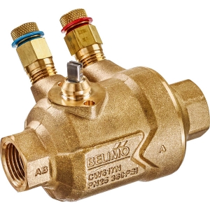 Picture of Belimo PI Zonenventil (PIQCV), 2-Weg, DN 15, Innengewinde, Rp 1/2", PN 25, ps 1600 kPa, V'nom 420 l/h, 
Mediumstemperatur -20...120°C (mit Antrieb 2...90°C), mit Messstutzen (P/T ports), Art.Nr. C215QPT-D