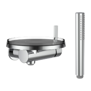 Picture of Laufen Armaturen - Duschenmischer für Simibox 1-Point, mit Zubehör, mit Disc Ablageschale Kristallklar (Ablageschale in 3 weiteren Farben erhältlich) , Art.Nr. : H3313390041411
