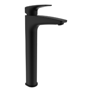 Picture of Laufen Armaturen - Standsäulen-Waschtischmischer, Eco+, Ausladung 130 mm, Festauslauf, ohne Ablaufventil, PVD Titanschwarz matt , Art.Nr. : HF500714428000