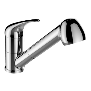 Picture of Laufen Armaturen - Spültischmischer für drucklose Wassererwärmer, Ausladung 195 mm, Schwenkauslauf mit Handbrause , Art.Nr. : HF501536100000