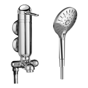 Picture of Laufen Armaturen - Vertikal-Bademischer, Ausladung 163 mm, Anschlussdistanz 76 mm, mit Verschraubungen, mit Zubehör , Art.Nr. : HF503463100000