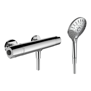 Picture of Laufen Armaturen - Thermostatischer Duschenmischer, Anschlussdistanz 153 mm, mit Verschraubungen, mit Zubehör , Art.Nr. : HF504350100000
