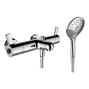 Bild von Laufen Armaturen - Thermostatischer Bademischer Comfort, Ausladung 170 mm, Anschlussdistanz 153 mm, ohne Verschraubungen, ohne Zubehör , Art.Nr. : HF504380100095