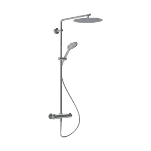 Picture of Laufen Armaturen -35740.749 Showerstation Vivid, thermostatisch, mit Ablage, Regenbrause Ø 300 mm, Handbrause MyTwin120, 1 Kunststoffschlauch und Umsteller WI905452100730, Art.Nr. : HF905452100730