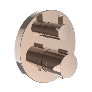 Picture of Laufen Armaturen - twin, Fertigmontage-Set für thermostatischen 2-Griff UP-Duschenmischer, zu Simibox Standard & Simibox Light, PVD Rosegold , Art.Nr. : HF905474465000